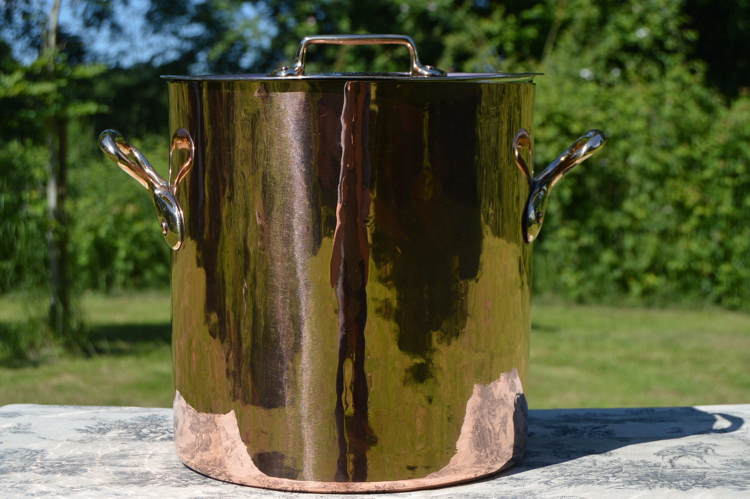 Antique Copper Stockpot Pan New Atelier du Cuivre Tin 26cm 10 1/4 French Copper Marmite Quality Villedieu Pan 1.6mm