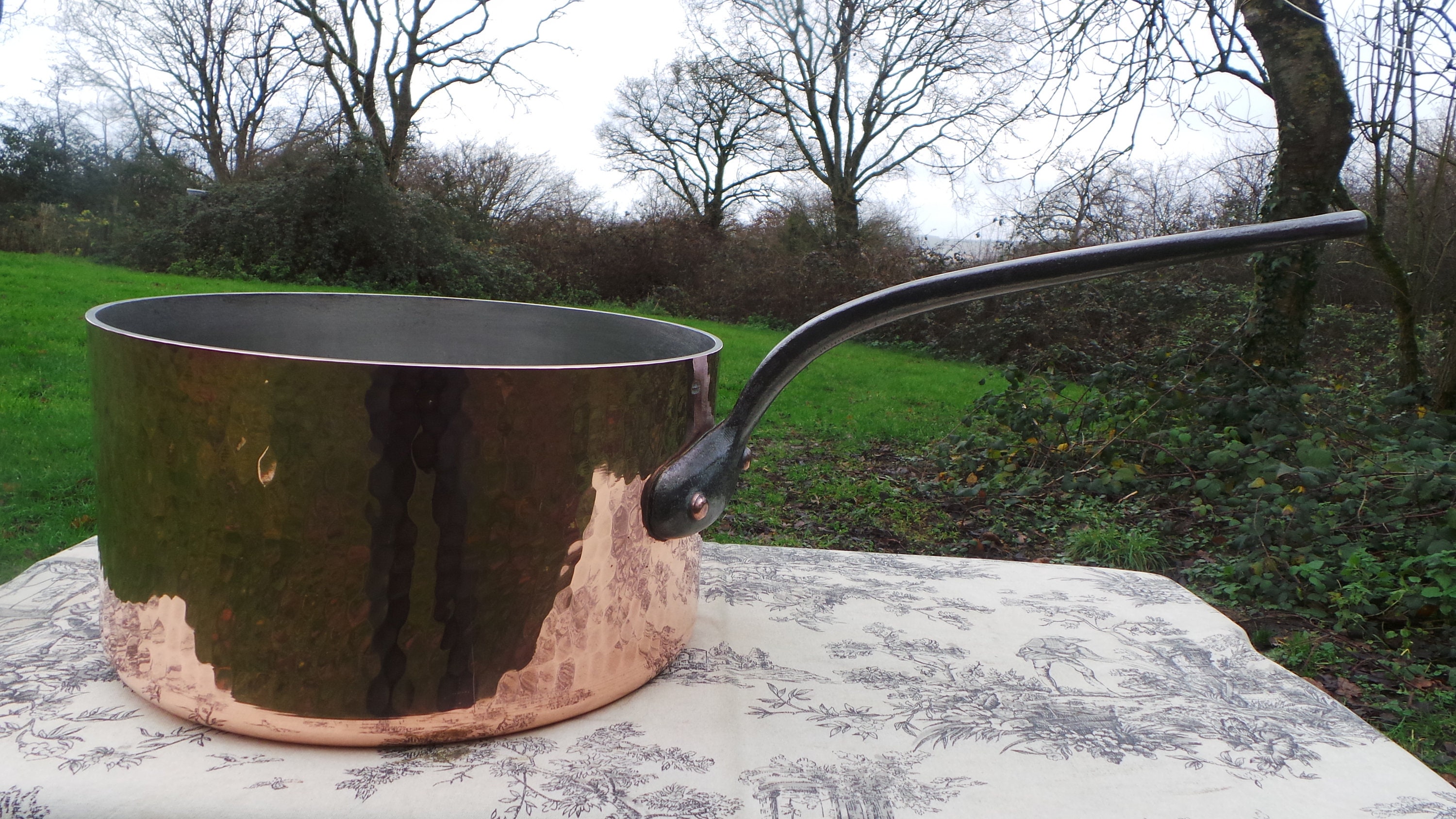 Copper Saucepan 4mm Massive 30.5cm 12 Made in France BIG Vintage French