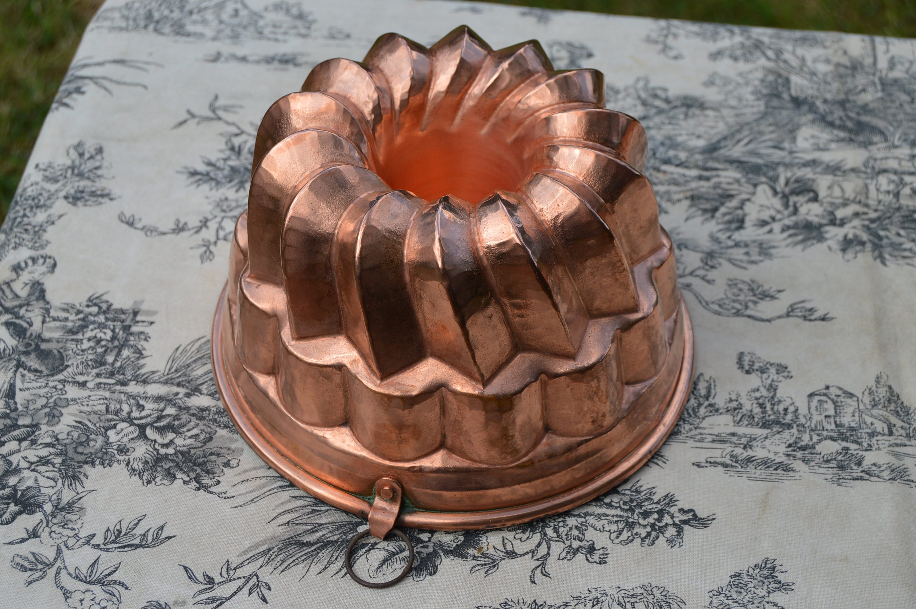 Copper Brioche Cake Jello Bundt Mold Mould Vintage Copper Brioche Bundt Mold  French Vintage Good Size Good Condition