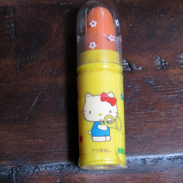 vintage Sanrio 1976 Hello Kitty gomme et taille-crayon style rouge à lèvres combo scellé