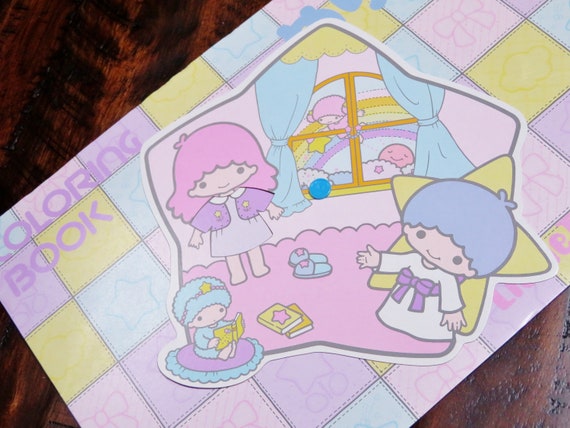 sanrio 1976 vintage little twin stars kiki and lala coloring etsy