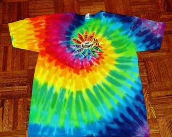 Pre-Owned Vintage Crayola Crayons Factory Tye Dye  Sundog Hand Dyed T-Shirt Adult Large