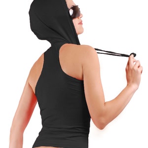 Hoodies for women/ Sleeveless blouse/ Funky top/ Yoga top/ Casual top/ Sport tank/ Womens hoodie/ Hooded tank top/ 28 colors/ S,M,L,XL,XXL