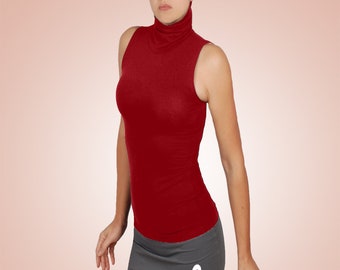 Red turtleneck tank top outlet