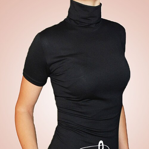 Turtleneck Top Short Sleeve Turtleneck 
