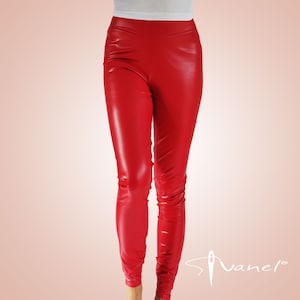 Cheap Women's Hose Leather Leggings Stretch Trendy Pants Leather