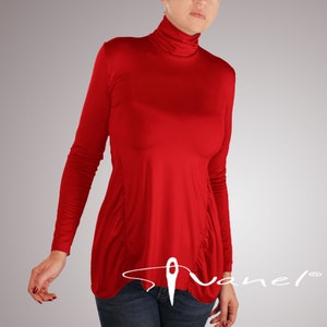 Turtleneck top, Women long sleeve top, Loose top, Casual turtleneck top for women, Long sleeve turtleneck, 28 colors, S, M, L,XL,XXL