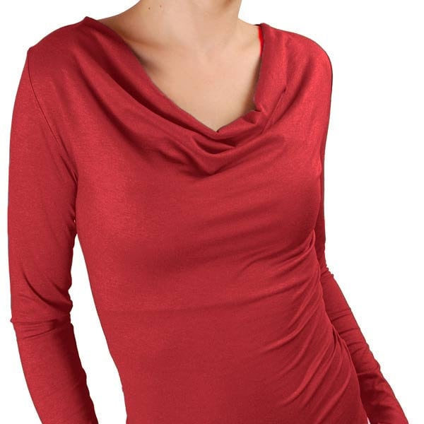 Kaschausschnitt Bluse/ Stylische Bluse/ Elegantes Top/ Longsleeve Bluse/ Cowl Neck Longsleeve, Taillierte Bluse/ 28 Farben, S,M,L,XL,XXL