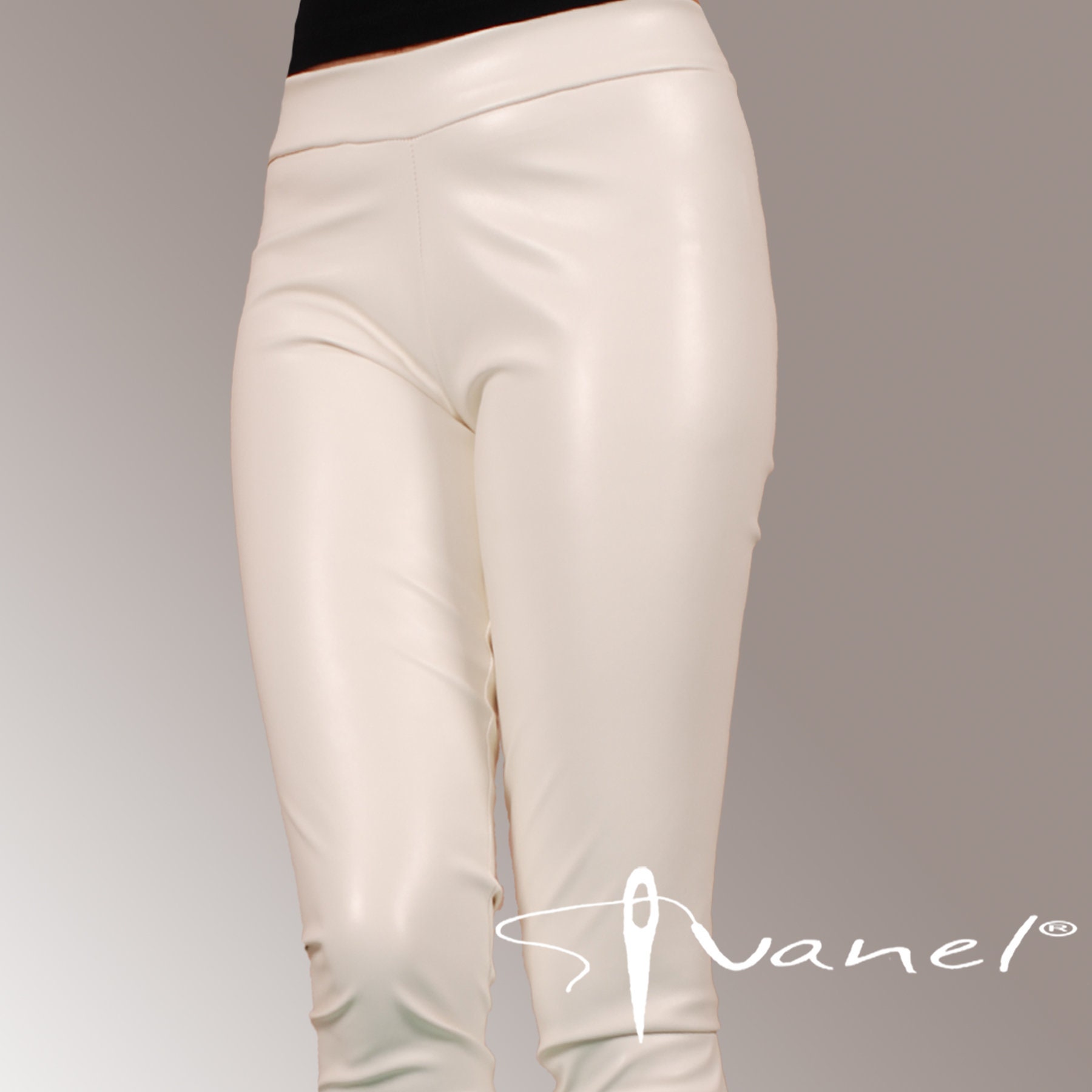Off White Leather-Look High Waist Leggings | New Look
