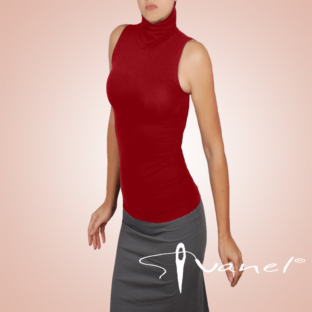 ladies sleeveless turtleneck tops