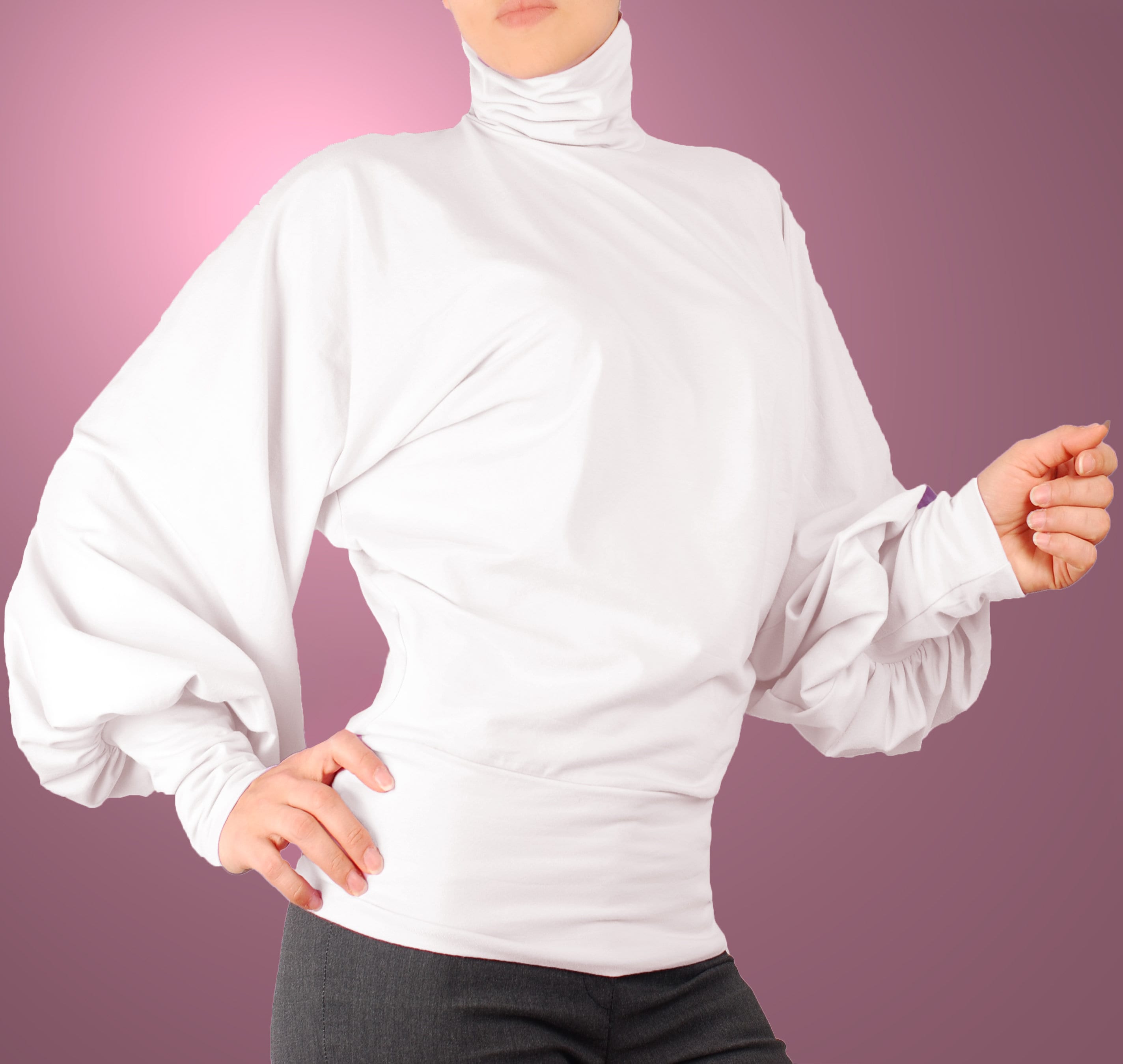 White long hotsell sleeve turtleneck