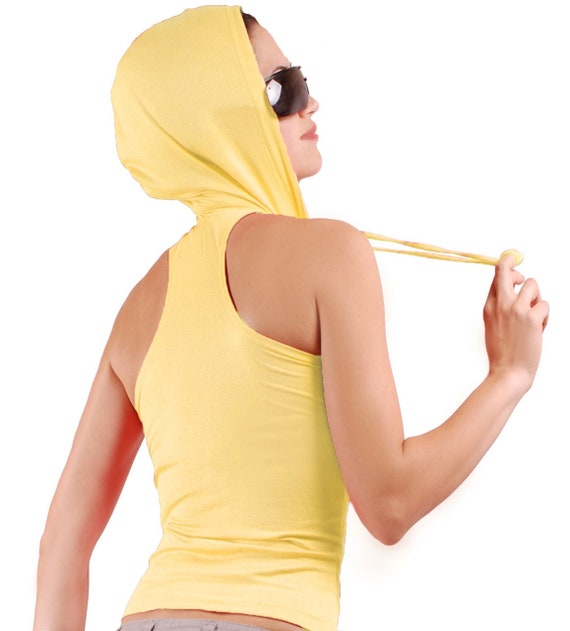 トップス VIAVANDA DISTORTION HOODIE TANK TOP 3 Pack: Women's Dry-Fit Sleeveless Cropped Tank Top Hoodie