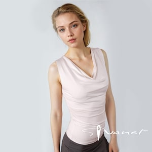 Cowl neck top, Formal tank top and Stylish blouse Elegant Party and cocktail top Top, sleeveless top in 28 colors and all sizes S,M,L,XL,XXL