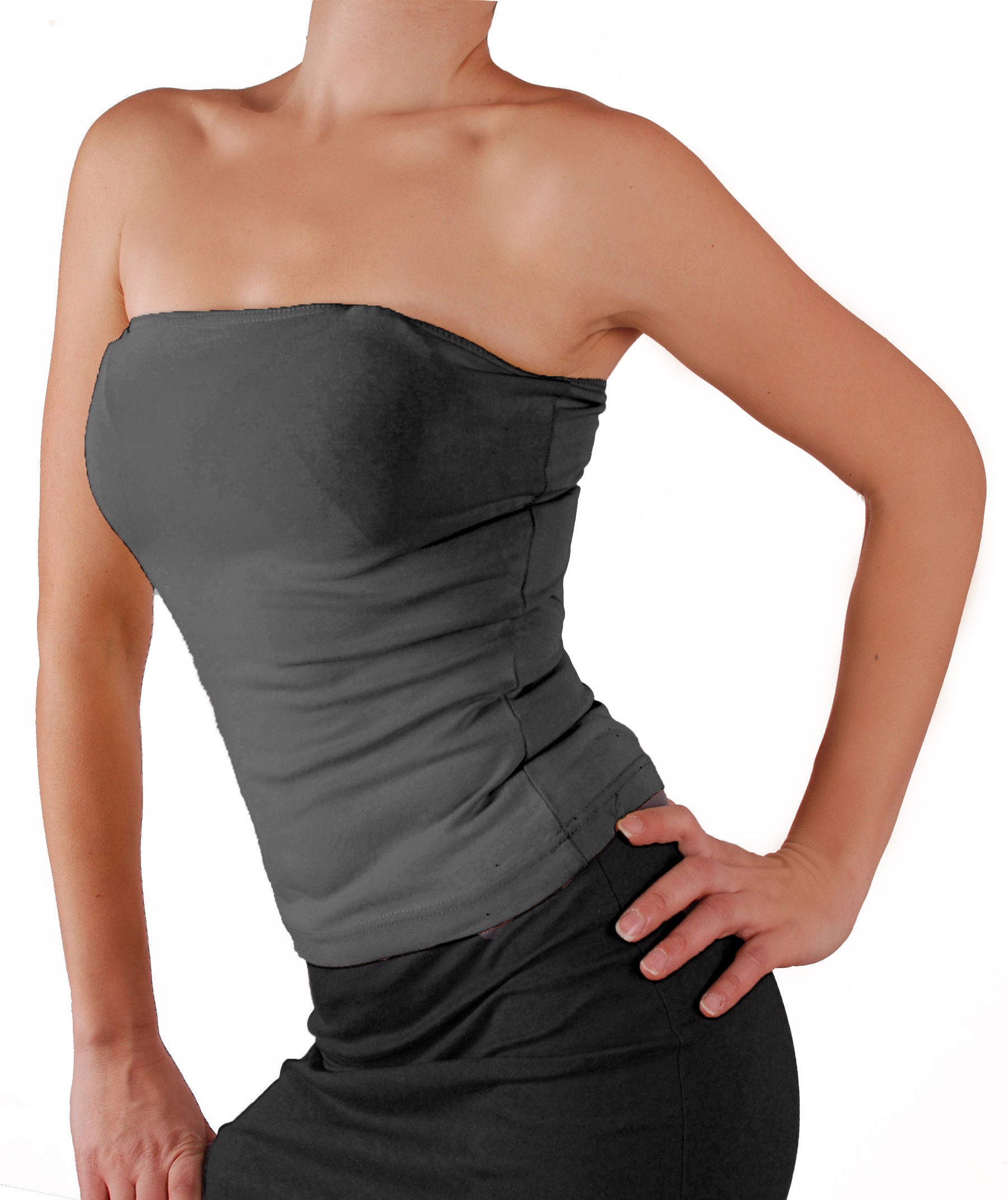 Tube Top/strapless Top/open Shoulders Top/black Top/tight
