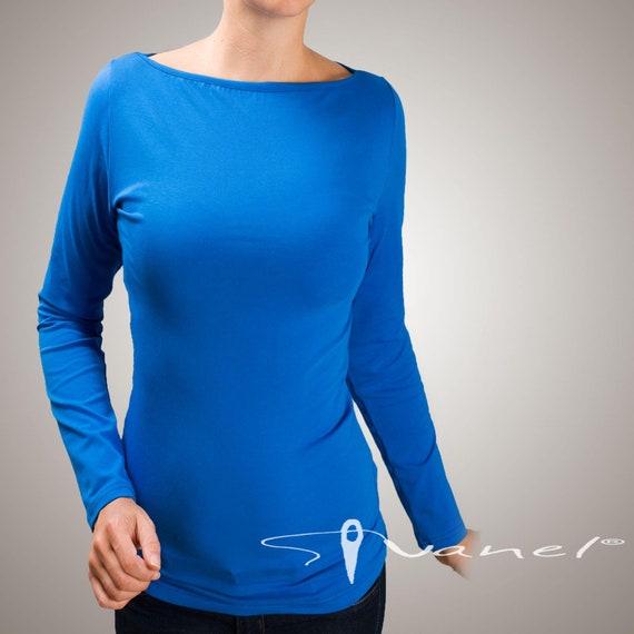 Boat Neck Top/ Causal Top/ Stylish Blouse/ Fitted Top