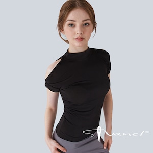 Semi Turtleneck top, Mock turtleneck, Fitted Tops, Open shoulders top in 28 colors, sizes S - XXL