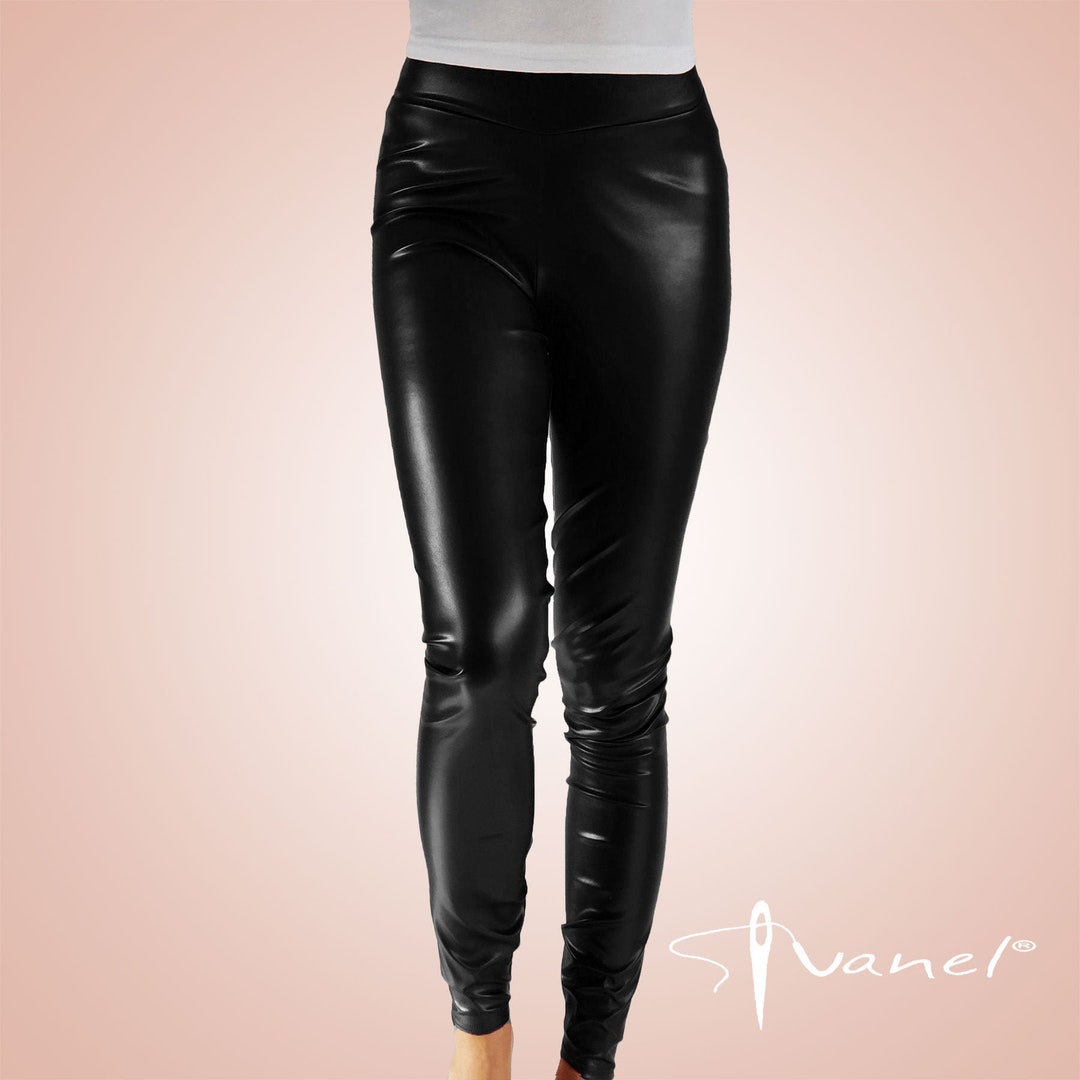 Black Leather Leggings/black Leather Tight Pans/ Long Etsy