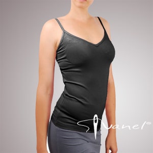 Tank top/ V-neck tank top/ Thin Straps / Sleeveless Blouse/ Spaghetti strap for women/ Summer Top/ Stretchy Tank Top/ 28 colors S-XXL