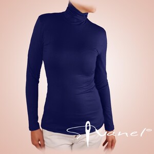 Classic Turtleneck Blouse Long Sleeve Fitted Top Custom Size Women Shirt Made to Order Basic Elegant Office Wear Formal Occasion image 18