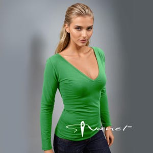 Woman Deep V Shirt Etsy
