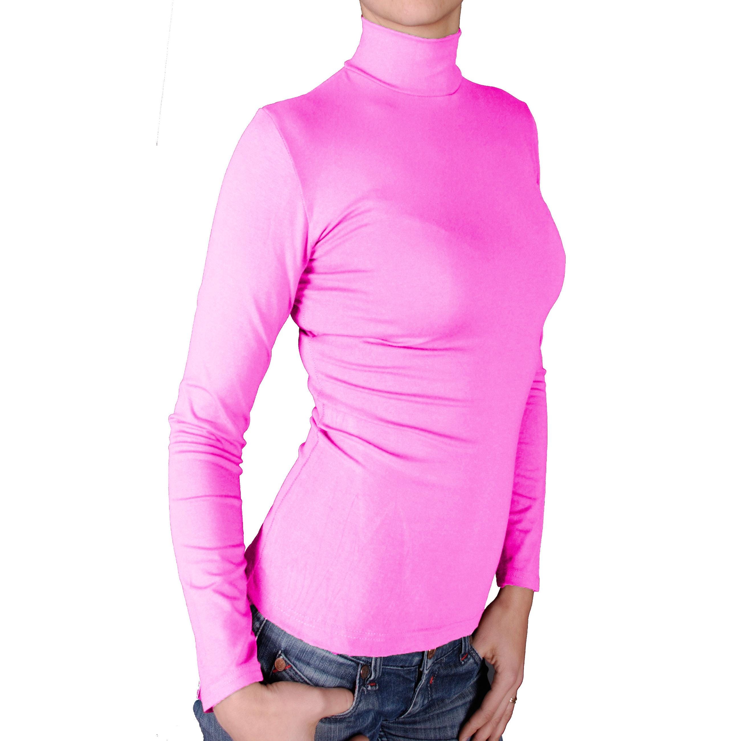 hot pink mock turtleneck