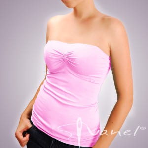 Tube top/Strapless Top/Open shoulders top/Black Top/Tight top/Crop Top/Yoga top/Summer top color Light Pink, size M