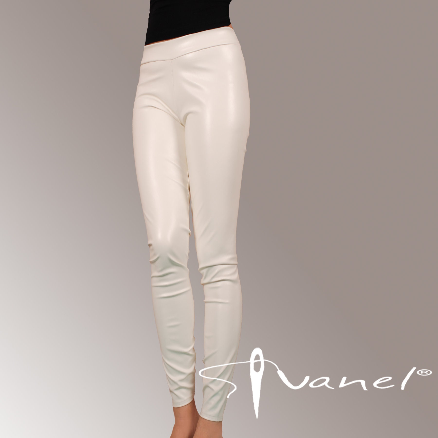 White Leather Pants 