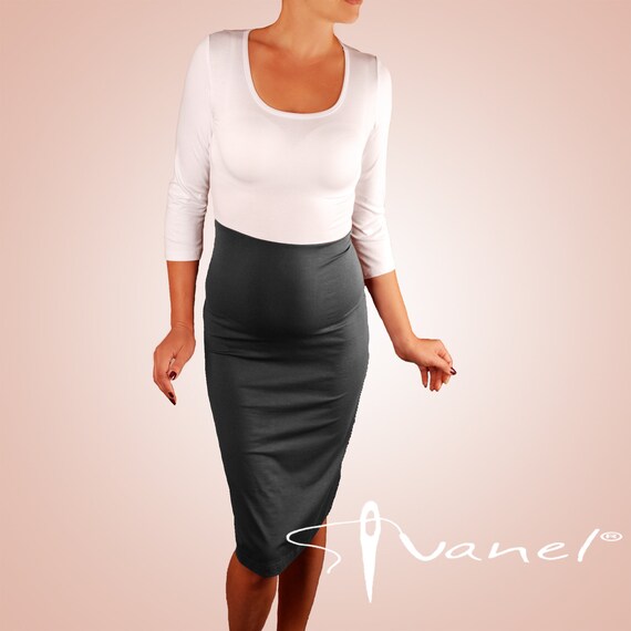 High Waist Pencil Skirt - Stretch Knit Bodycon Midi Skirt High Waist Pencil Skirt - Stretch Knit Bodycon Midi Skirt