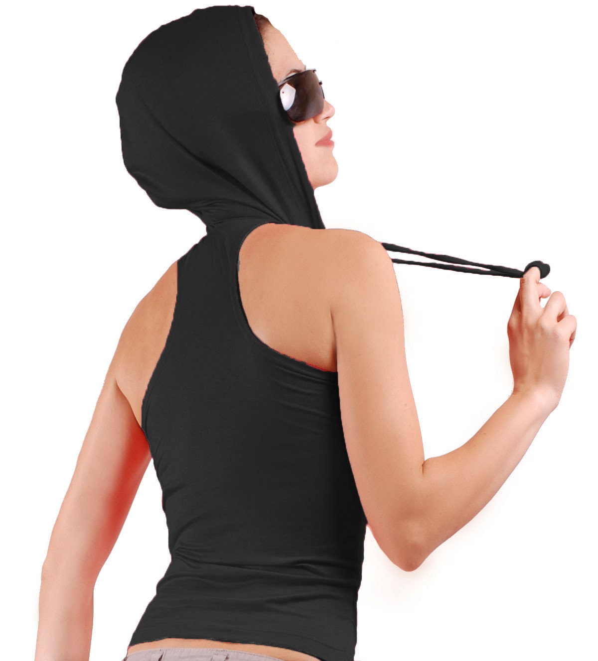 Girls sleeveless hoodie sales