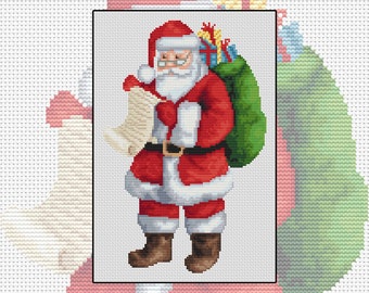 Cross stitch kit Santa's List, Christmas, eve, presents