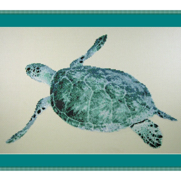 Turtle Ocean, Cross Stitch Kit Sea Turtle