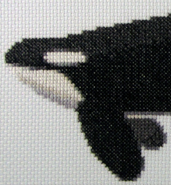 Mini Whale Modern Counted Cross Stitch Kit Kids Counted Cross Stitch Kit  Beginner Level Cross Stitch Kit 