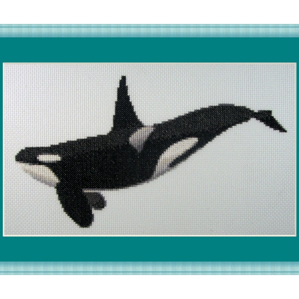 Cross Stitch Kit Killer Whale, Black & White Beauty