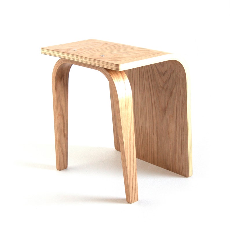 Wood Stool Modern Stool Small Stool Handcrafted Bent Plywood image 2