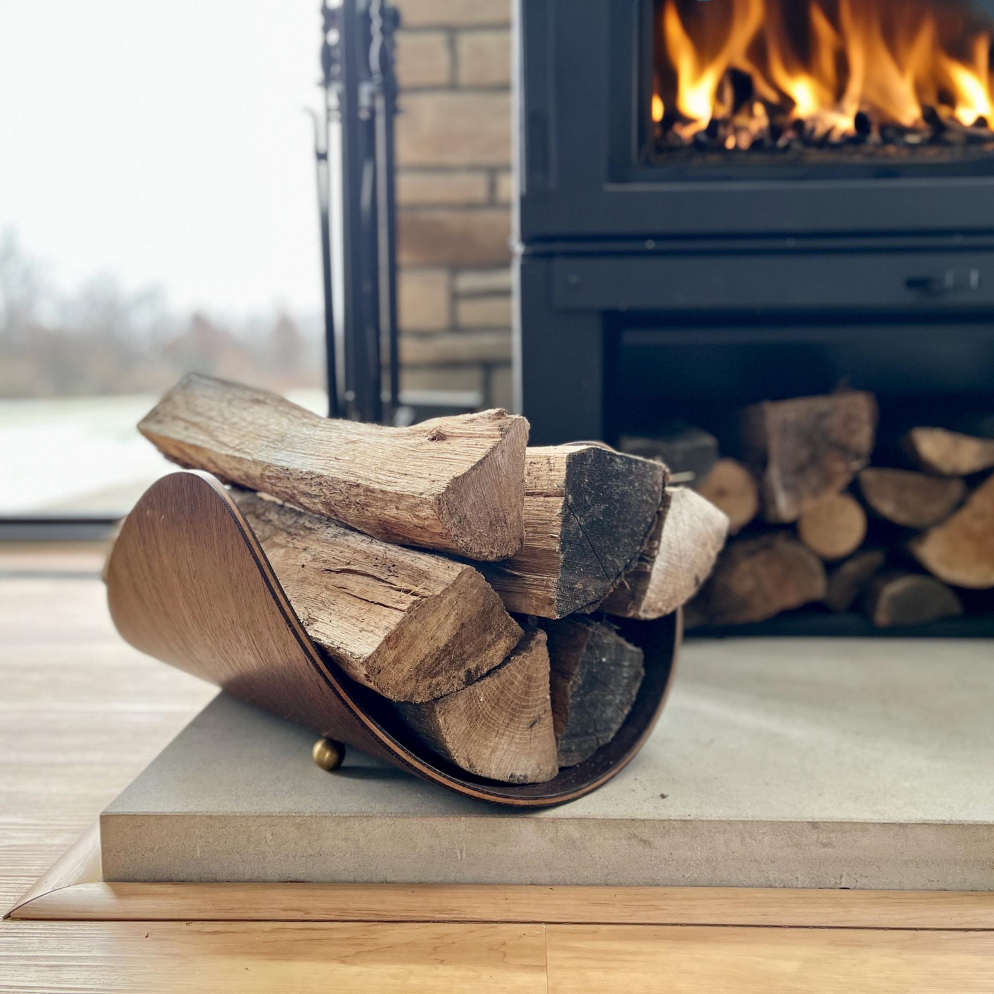 Modern Firewood Storage Rack | Sustainable Handmade Bent Plywood