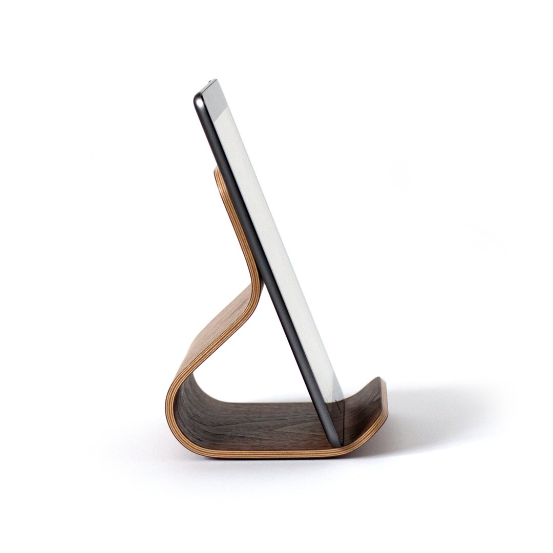 Handcrafted Bent Plywood iPad Stand - Tablet Holder With a Mid