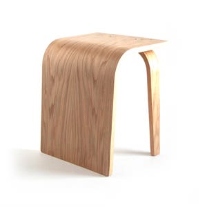 Wood Stool Modern Stool Small Stool Handcrafted Bent Plywood Oak