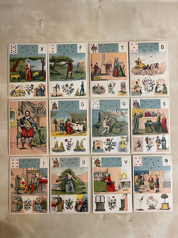 Jeu De Cartes Grimaud Grand Lenormand – Cartomancie à Partir De 14 Ans, 54 Cartes 90x127 Mm