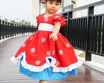 Patrón de costura en PDF: Vestido de princesa Candy Castle para niñas, tallas 6 meses a 10 años, vestido de fiesta fácil y con giros.