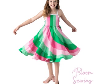 Bundle Offer: Continuous Peppermint Swirl Bodice Add-On + Peppermint Swirl Dress Pattern (Kids)