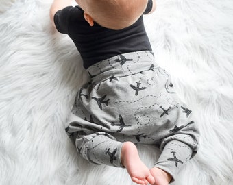 Patrón de costura en PDF: Pantalón de algodón de azúcar para bebé (desde recién nacido hasta 18 meses, cintura y puños plegables)