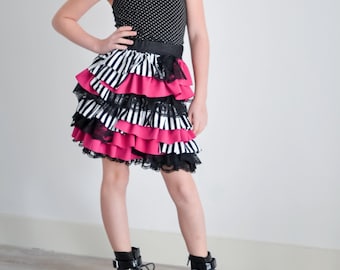 Patrón de costura en PDF: Falda con volantes de trufa para bebés y niñas de 0 a 12 años