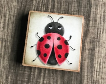 Cute ladybird and flower fridge,memo,decor magnets.Set of 7 magnets.Gift idea