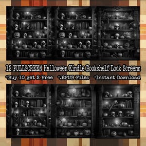 12 FULLSCREEN .EPUB  Kindle bookshelf lock screen, Kindle, Halloween lock screens, Fall lock screens kindle cover, kindle accessories