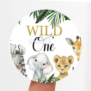 Wild One Stickers, Safari 1st Birthday Stickers, Wild One Safari Envelope Seals, Safari Birthday Party Favors, Happy Birthday Labels