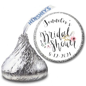 108 Hershey Kiss Labels | Bridal Shower Candy Labels | Bridal Shower Candy Favors | Personalized Bridal Shower Candy Labels | WB23