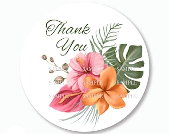 PartyMommy Thank You Lemon Envelope Seals - 30 Pack, 1.5" Round Labels For Gifts & Favors