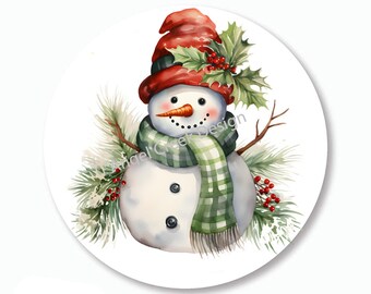 Snowman Christmas Stickers, Vintage Snowman, Scrapbook Stickers, Christmas Holiday Envelope Seals