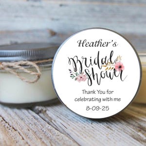 Bridal Shower Thank You Favors, Bridal Shower Party Favors, Bridal Shower Round Sticker Favors, Thank You for Celebrating With Me WB23
