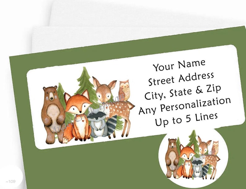 Woodland Animals Personalized Return Address Labels, Woodland Animals ...
